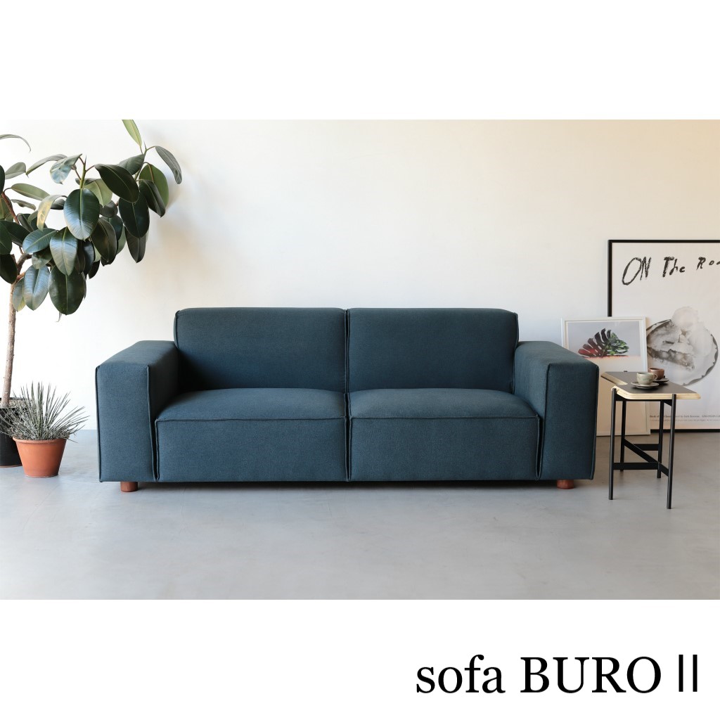 送料無料】BURO2 Sofa ブロ２ ソファ ファブリック（ダークブルー）3P 